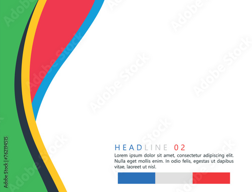 Banner with colored waves. Vector design. Vector graphics for design. olympic color.