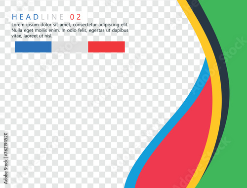Banner with colored waves. Vector design. Vector graphics for design. olympic color.