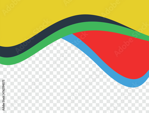 Banner with colored waves. Vector design. Vector graphics for design. olympic color.
