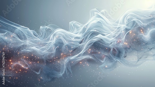 An air flow gradient on a light background. The arrows show how clean air moves. Modern illustration of swirls of fresh air.