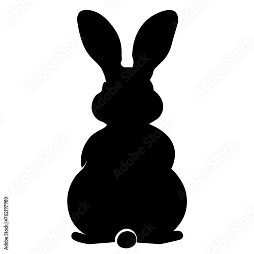 Black Bunny Silhouette in Minimalist Design