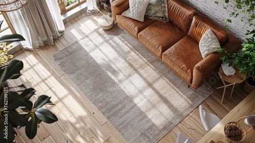 plain soft velvet rug in a country house living room