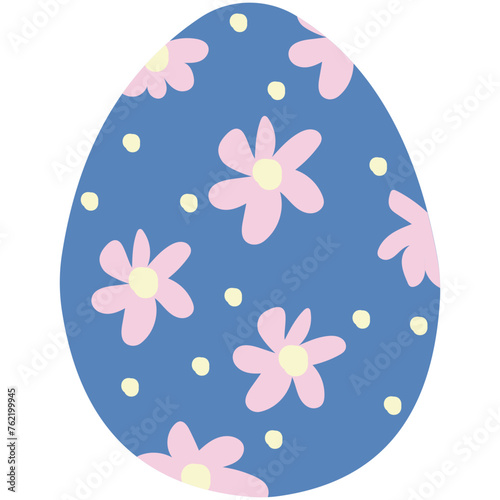 Hand Drawn Beautiful Decorated Painted Easter Egg Vecotor photo