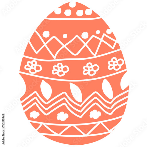 Hand Drawn Beautiful Decorated Painted Easter Egg Vecotor photo