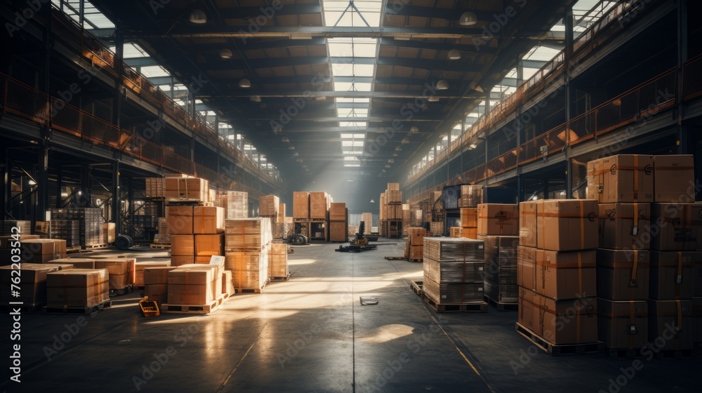 Generative AI Bulk Storage Warehouse many boxes