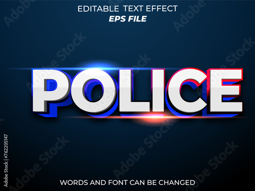 police text effect, font editable, typography, 3d text. vector template