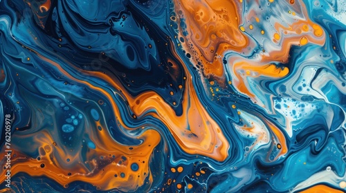 Abstract marble oil acrylic paint swirling pattern background.