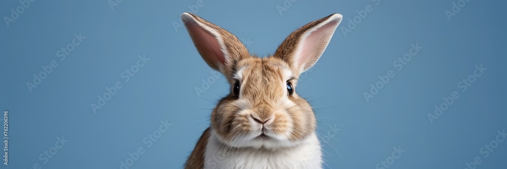 Obraz premium one Rabbit look front copy space with Blue background
