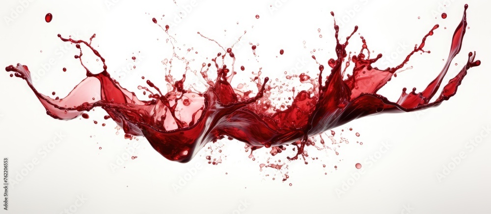 A splash of magenta liquid on a white canvas, resembling a tree branch painted with watercolor. The gesture of the human body in the art piece creates a striking contrast A splash of magenta liquid on a white canvas, resembling a tree branch painted with watercolor. The gesture of the human body in the art piece creates a striking contrast