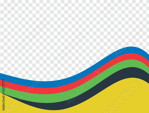 Banner with colored waves. Vector design. Vector graphics for design. olympic color.