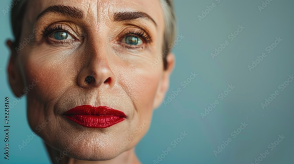 Sophisticated And Elegant Middle Aged Woman With Striking Red Lipstick sophisticated-and-elegant-middle-aged-woman-with-striking-red-lipstick
