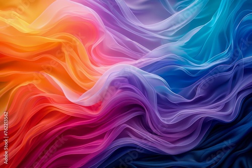 Vibrant Rainbow Colored Fabric Waves Texture Background for Creative Design Use