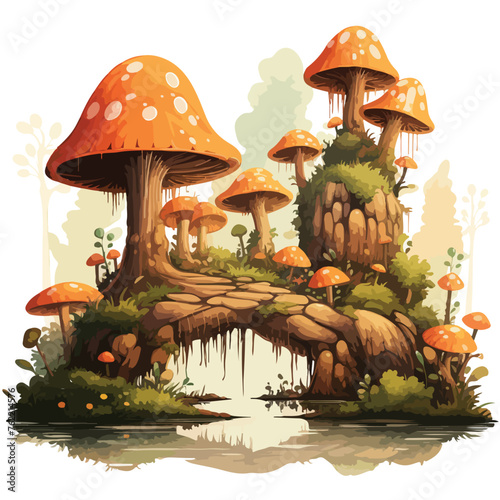 Magical Night Time Forest Clipart