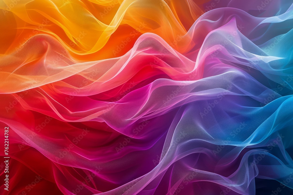 Vibrant Multicolored Abstract Wavy Silk Fabric Background Illustration for Artistic Design Vibrant Multicolored Abstract Wavy Silk Fabric Background Illustration for Artistic Design