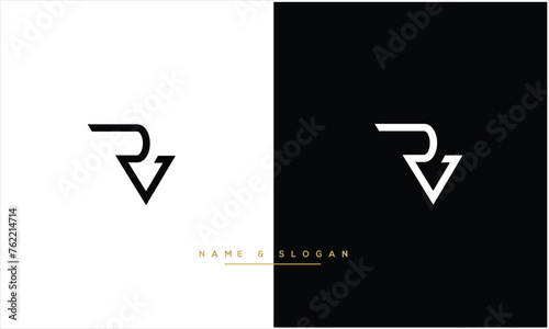RV, VR,R , V .Abstract letters Logo monogram