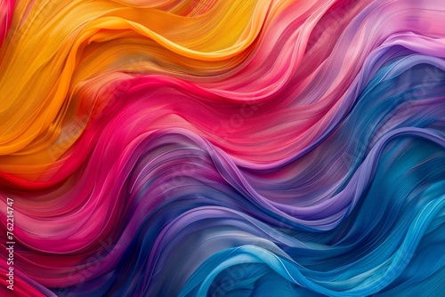 Vibrant Abstract Color Waves Background - Fluid Dynamic Textures With Rainbow Hues