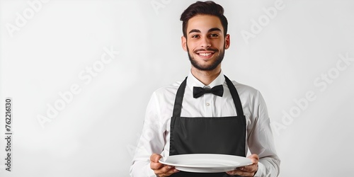Attentive Waiter Meticulously Serving Guests with Refined Professionalism