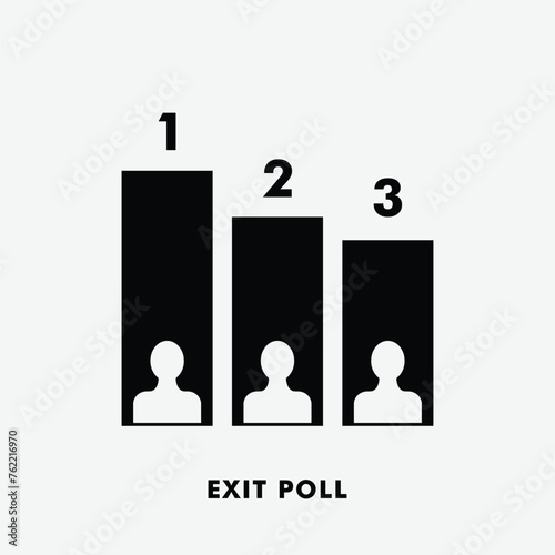 Exit poll icon vector logo design template