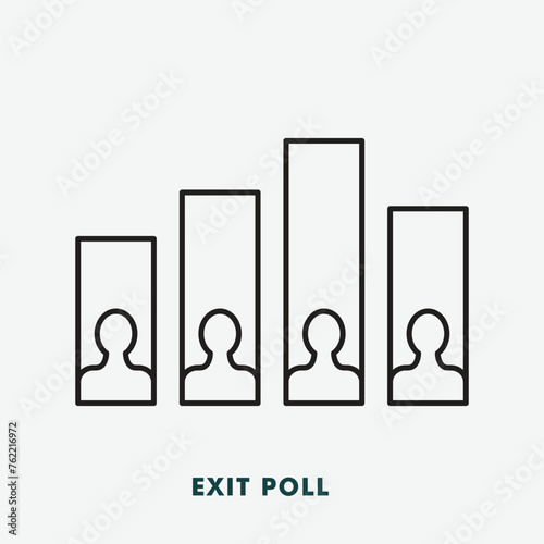 Exit poll icon vector logo design template