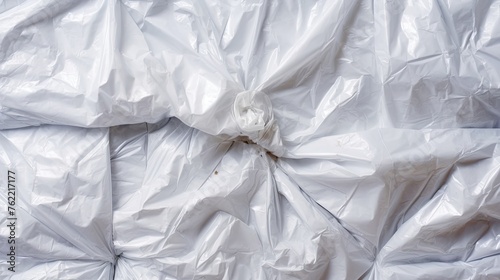 View of a White Plastic Bag Background. Generative AI