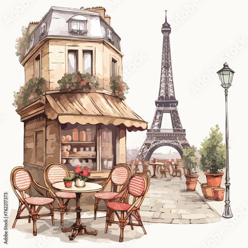 Parisian Cafe Clipart clipart isolated on white background © Jasmin