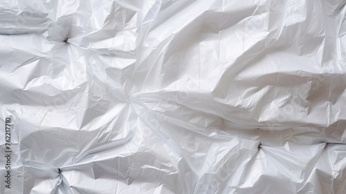 View of a White Plastic Bag Background. Generative AI