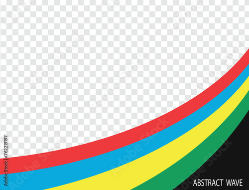 Banner with colored waves. Vector design. Vector graphics for design. olympic color.