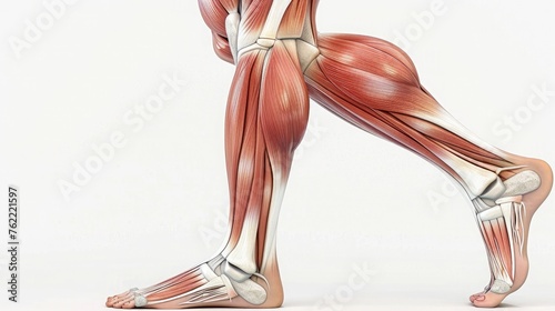 A detailed illustration of the leg muscles, showcasing the importance of leg strength. photo