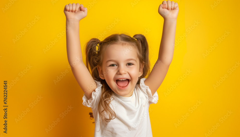 child with hands up child with hands up