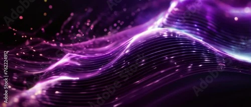 line wavy transparent particle glowing sparkle light colors space nebule black background photo