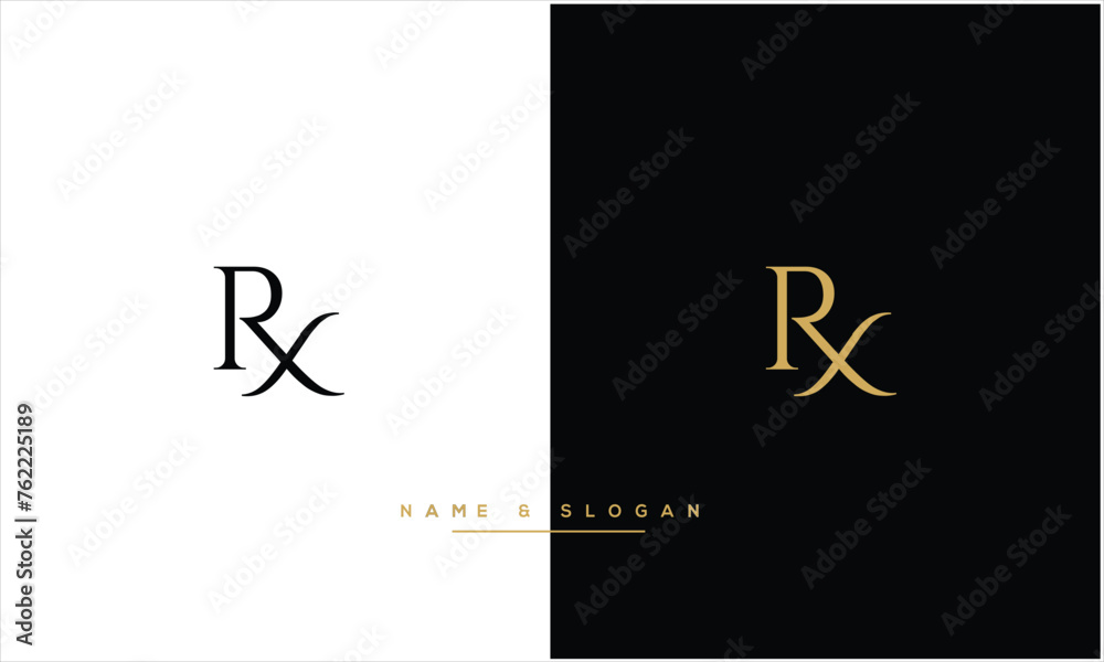 Alphabet Letters RX, XR, Initials Logo Monogram Alphabet Letters RX, XR, Initials Logo Monogram