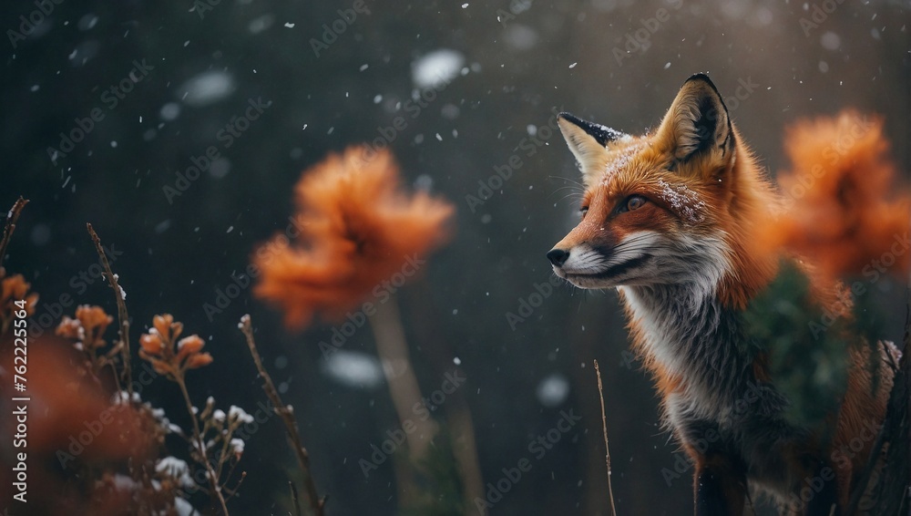 red fox vulpes in the snow
