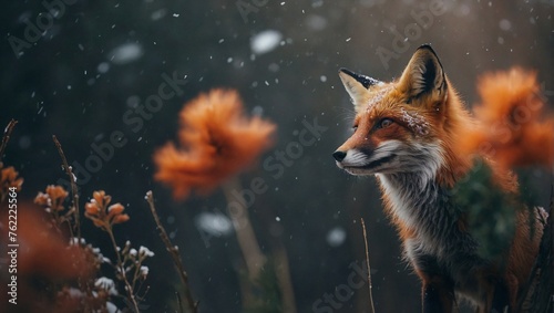 red fox vulpes in the snow © Sohaib