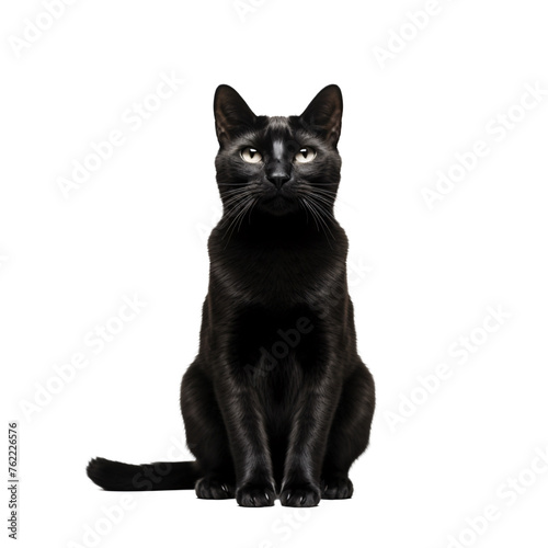 a black cat sitting looking up