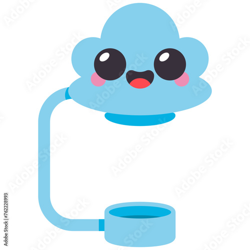 Cute cloud silicone straw stopper vector cartoon illustration isolated on a white background.