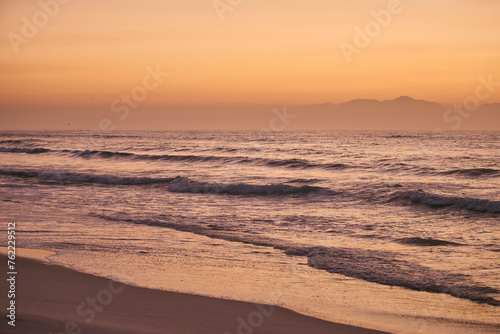 Beautiful Sunrise Morning Over Beach And Sea In South Africa