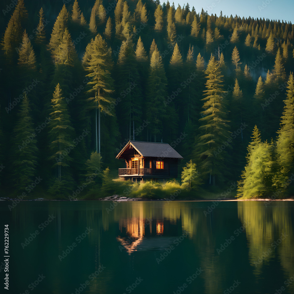 House in the peaceful forest