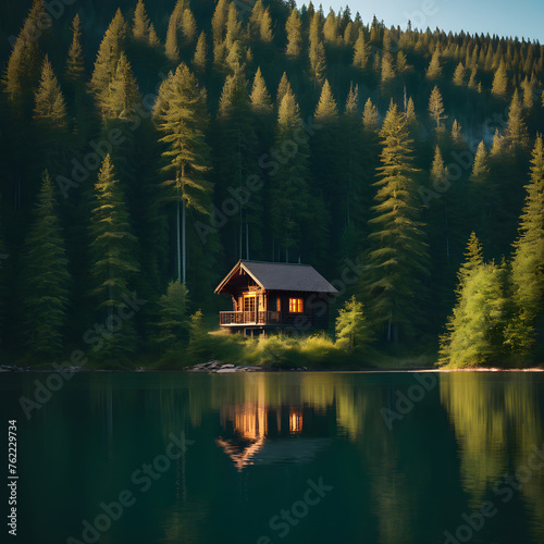 House in the peaceful forest