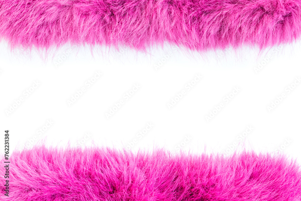 Fototapeta premium Pink fluffy fur texture background, Fleece texture, Synthetic fur fabric