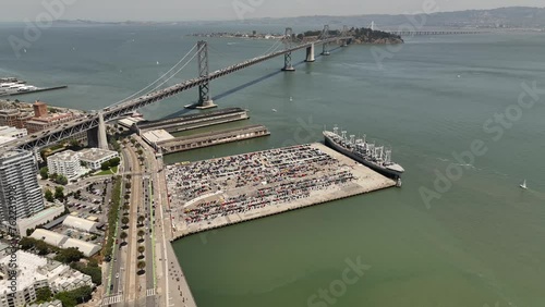 AERIAL San Francisco-Oakland Bay Bridge in California photo