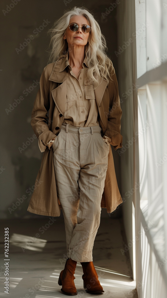 model in coat posing model in coat posing