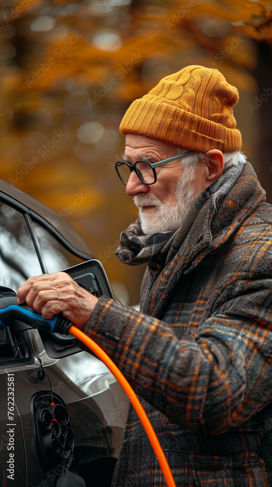 old person with a car,ai