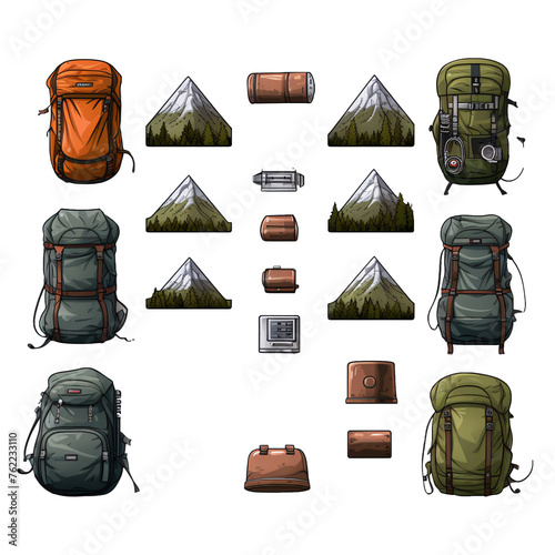 a collection of different backpacks photo