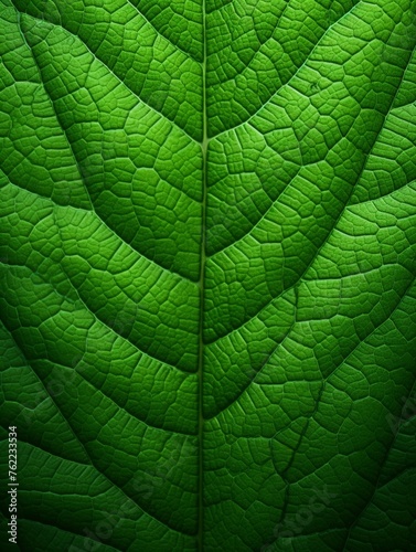 A green leaf close up texture with veins 