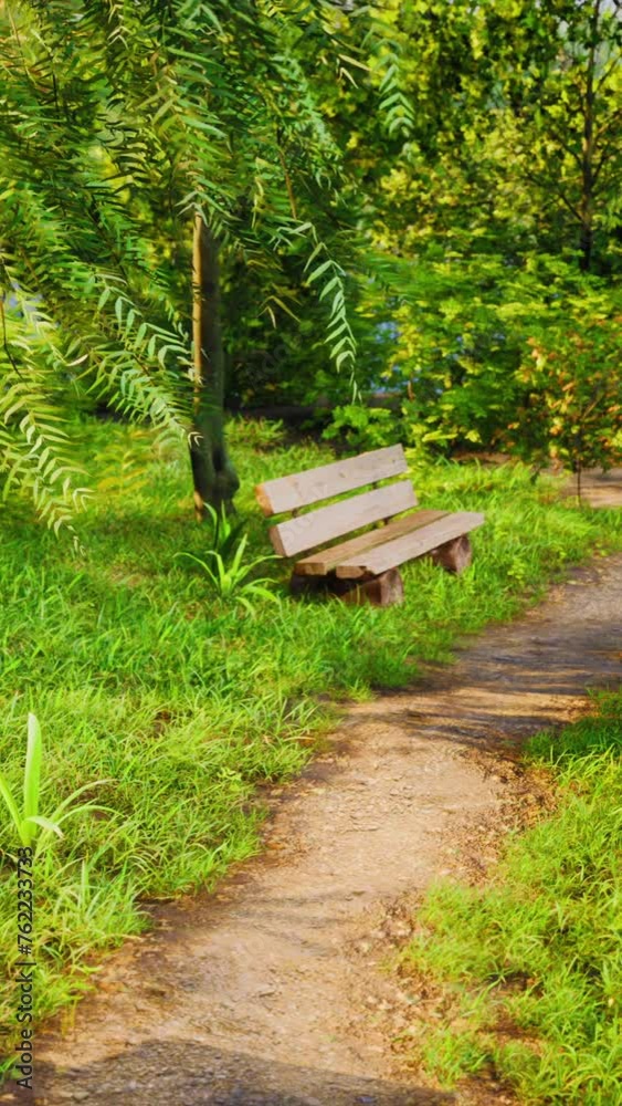 beautiful bench in the park at spring sunny day beautiful bench in the park at spring sunny day
