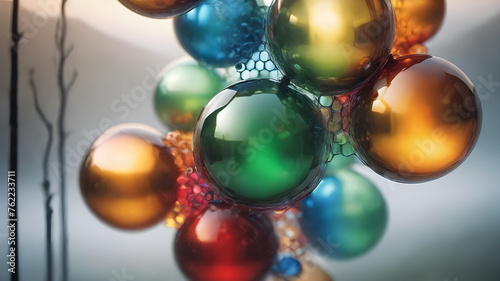 3d colorful molecular structure. Concept of the science, connection, chemistry, biology, medicine, technology.