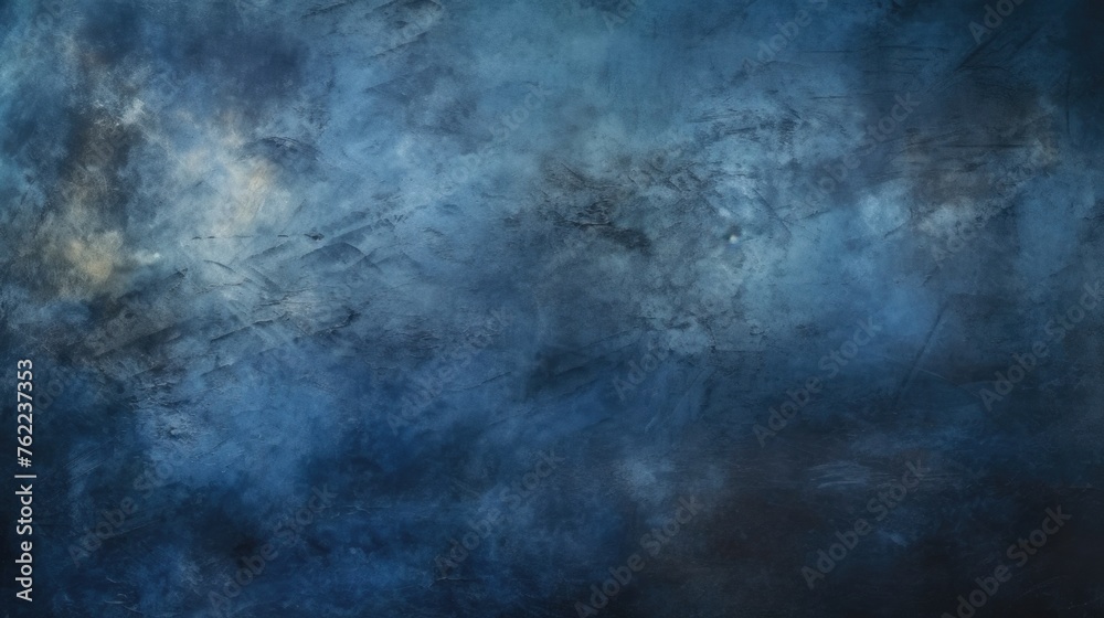 A dark blue wall with a grunge effect. Textured abstract background, backdrop