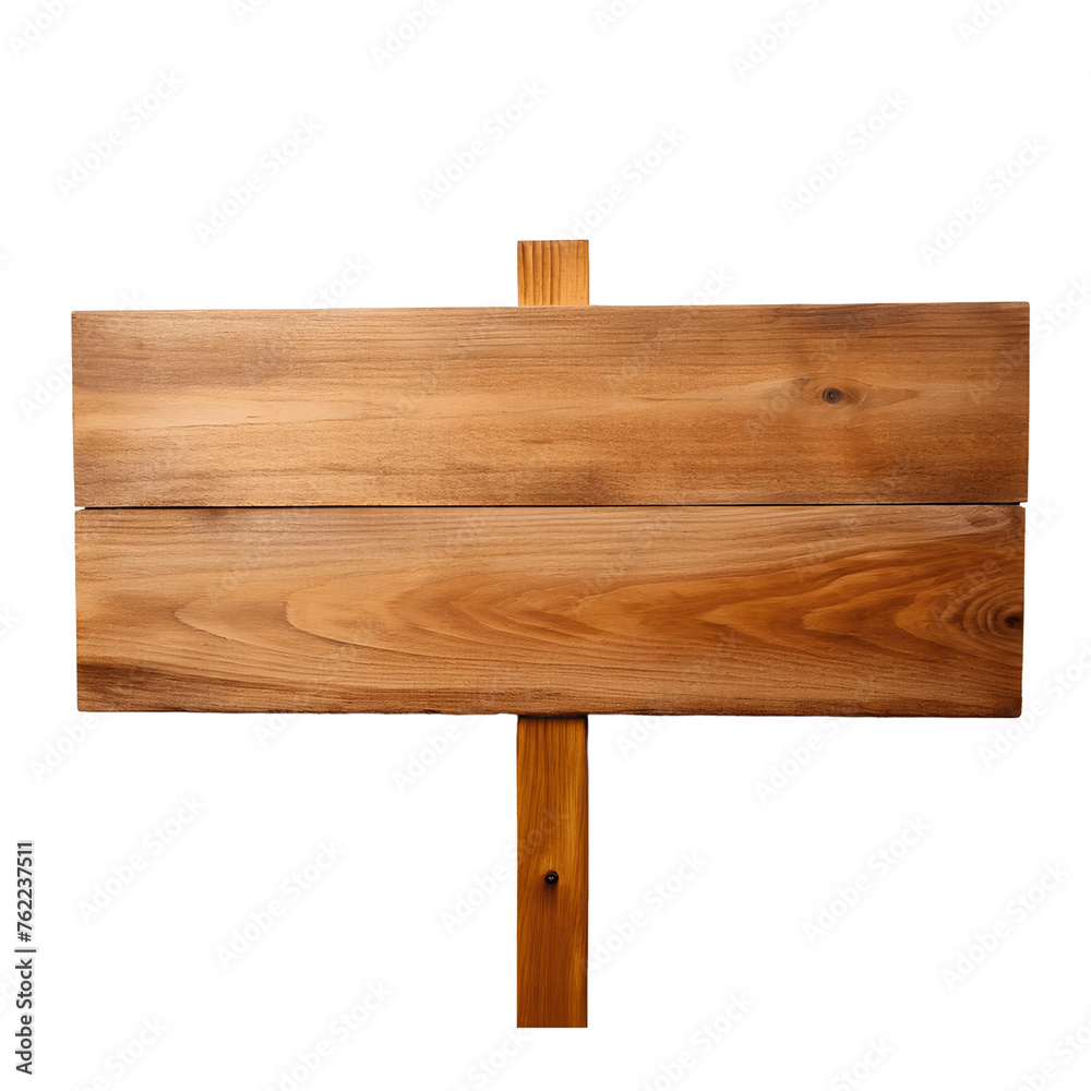 wooden sign, isolated on transparent background 