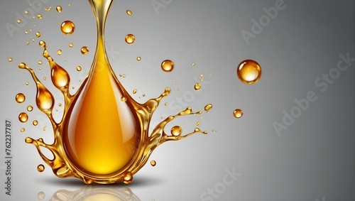 Oil drops. Serum droplet. Skincare gold drops
