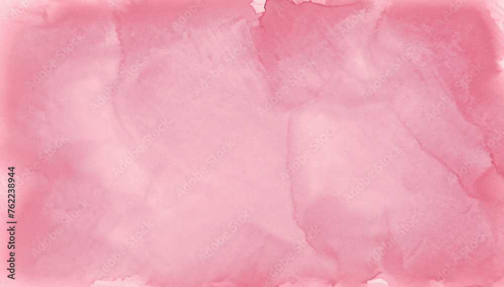Fototapeta premium Watercolour background. Colorize pink pastel, neutral abstract texture painted backdrop. Horizontal image style. Top view.